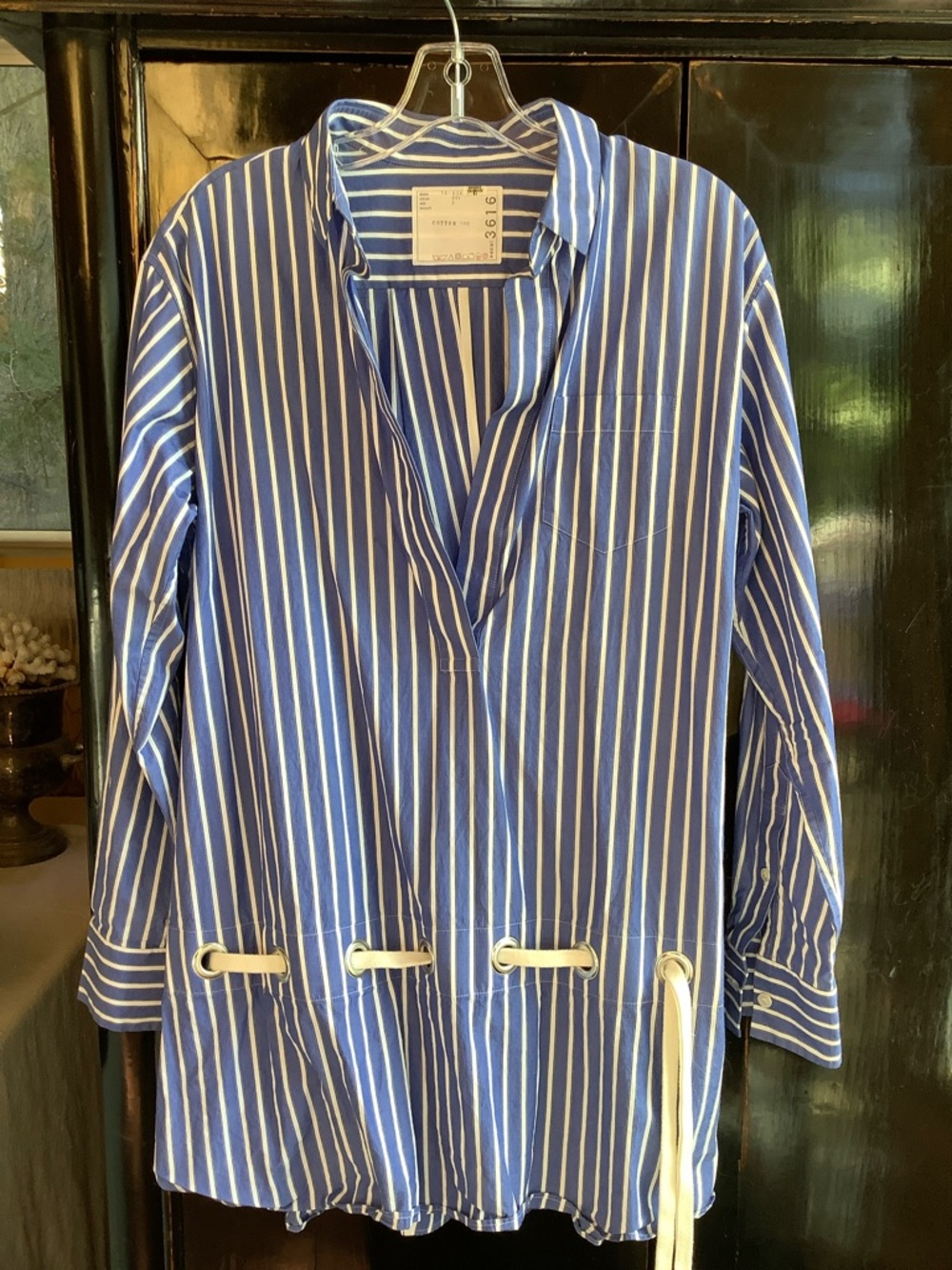 Sacai Striped Blouse Split Back Size 3 / LG